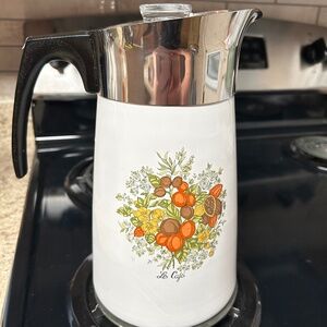 vintage corningware spice of life le cafe 9 cup percolator p-149 